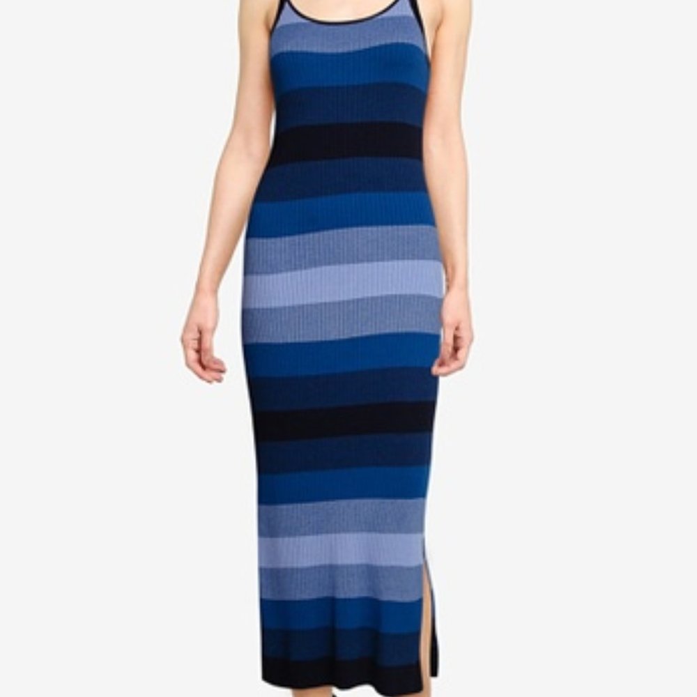 Banana Republic Blue Ombré Midi Sweater Dress